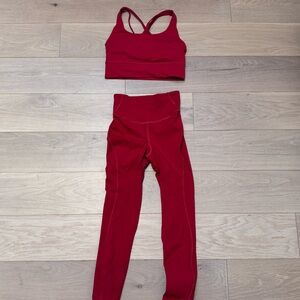Lululemon Red Activewear Set